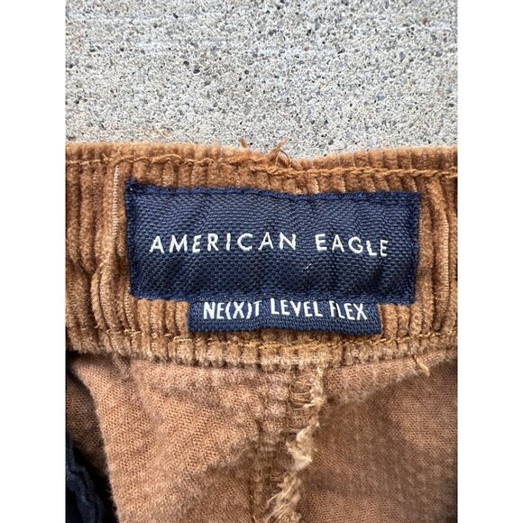 American Eagle Mens Next Level Flex Corduroy Jogger Pants L Brown A4 - Picture 2 of 5